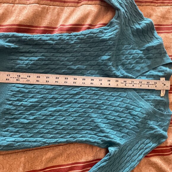 Banana Republic Cashmere sweater in Teal, Cable Knit XS Petite - Picture 8 of 9